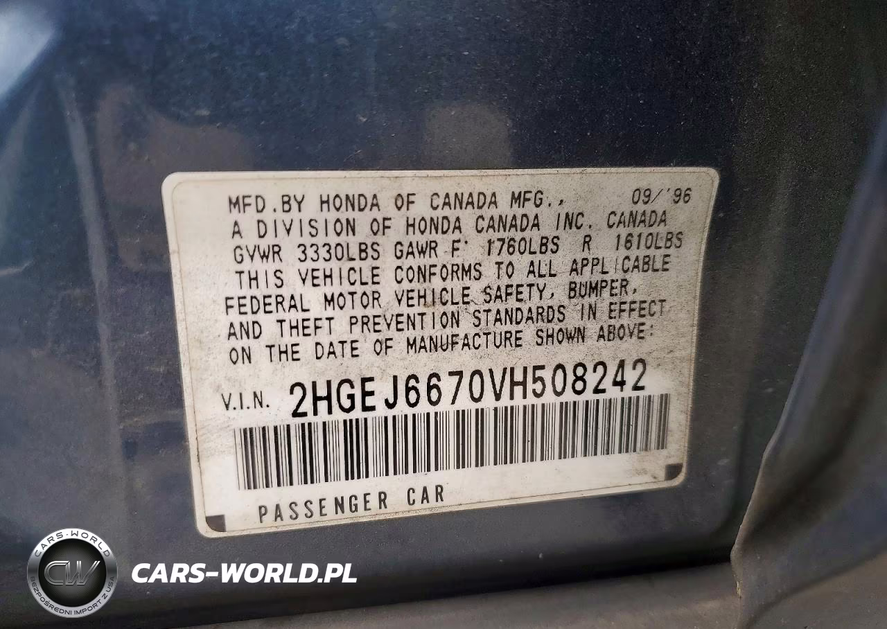 1997 Honda Civic Lx VIN:2HGEJ6670VH508242 - 12