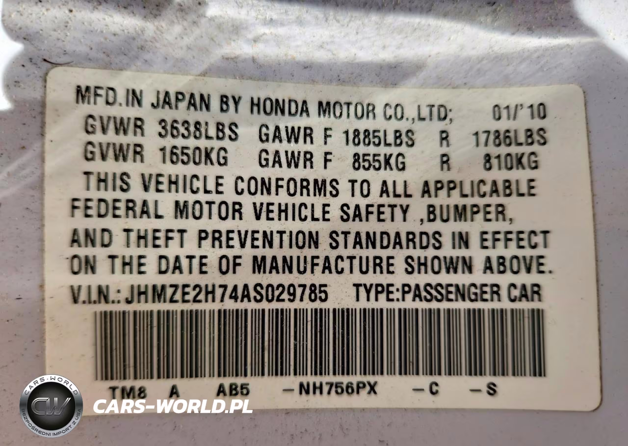 2010 Honda Insight Ex VIN:JHMZE2H74AS029785 - 12