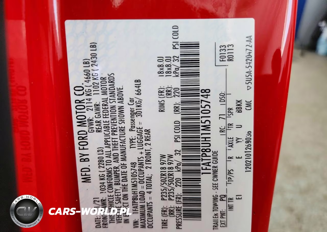 2021 Ford Mustang VIN:1FATP8UH1M5105748 - 13