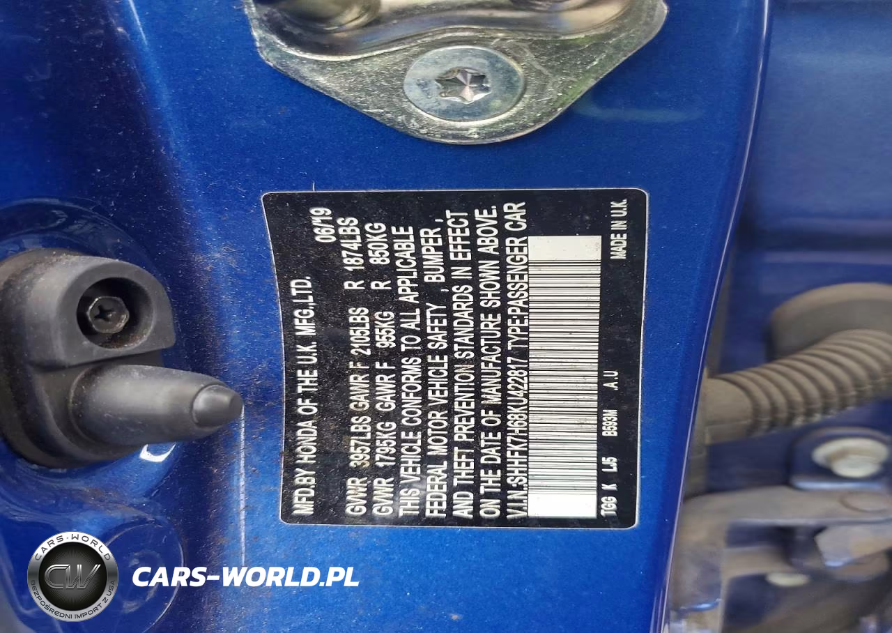 2019 Honda Civic Ex VIN:SHHFK7H68KU422817 - 12