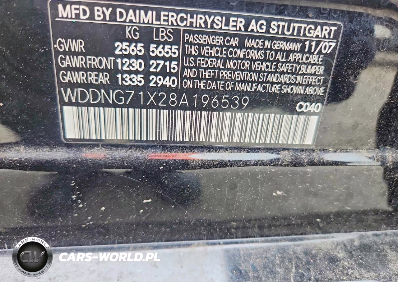 2008 Mercedes-Benz S 550 VIN:WDDNG71X28A196539 - 12