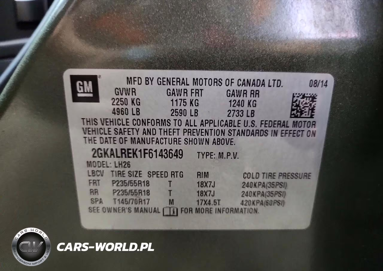 2015 GMC Terrain Sle VIN:2GKALREK1F6143649 - 13