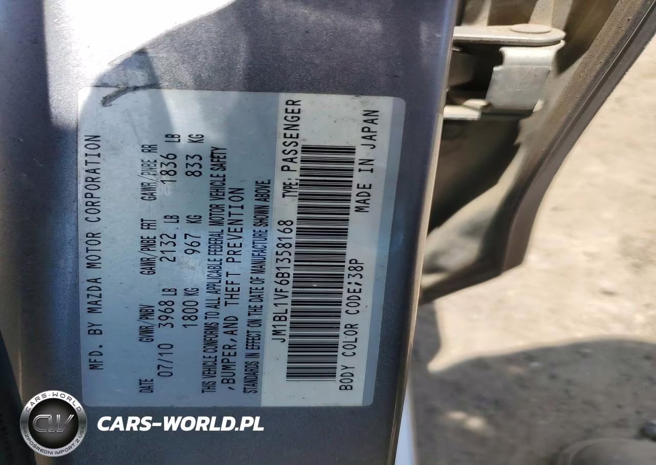 2011 Mazda 3 I VIN:JM1BL1VF6B1358168 - 12