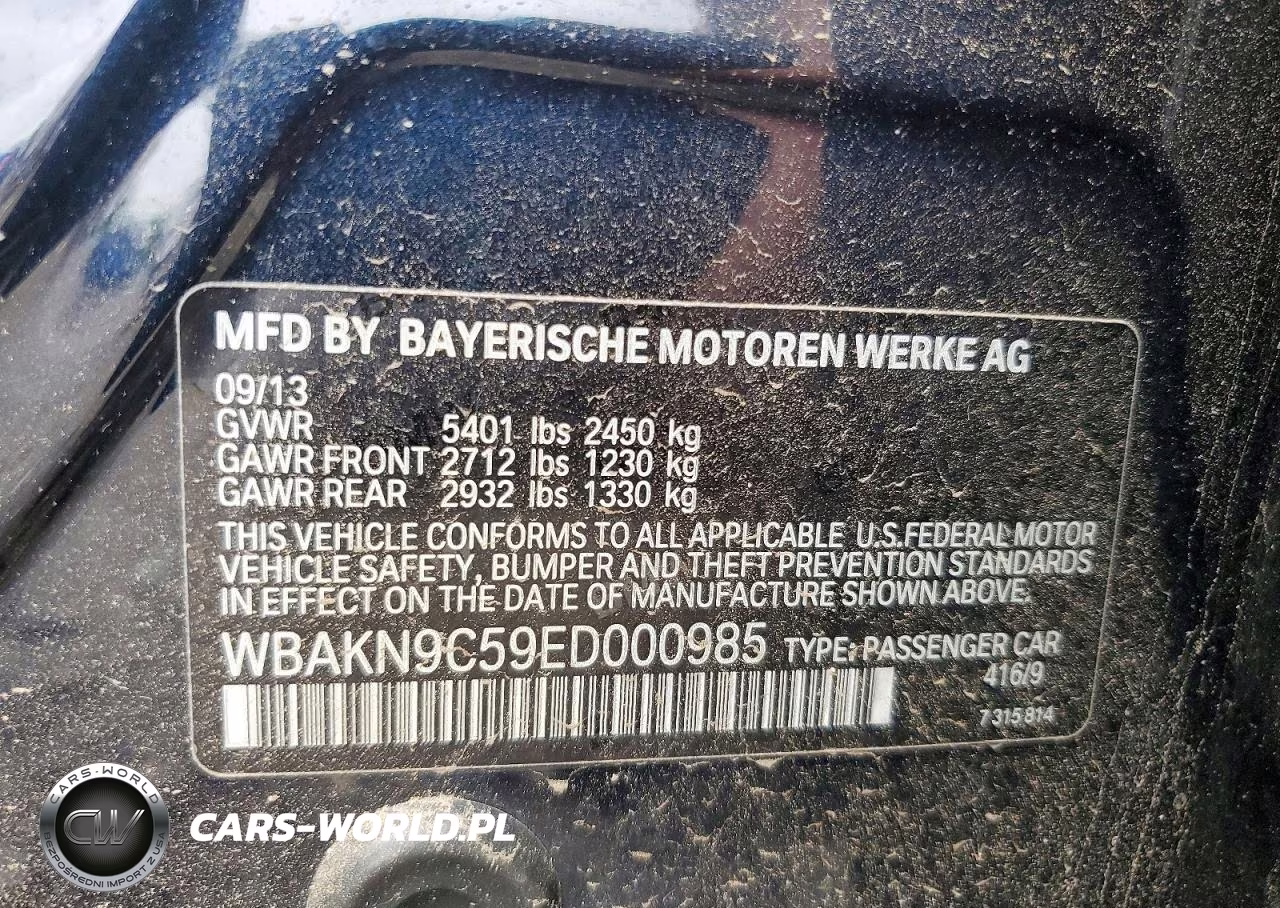 2014 BMW 550 I VIN:WBAKN9C59ED000985 - 12
