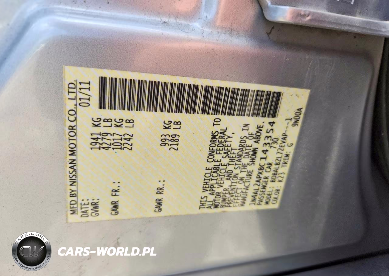 2011 Nissan Altima 2.5 VIN:1N4AL2APXBC143354 - 12