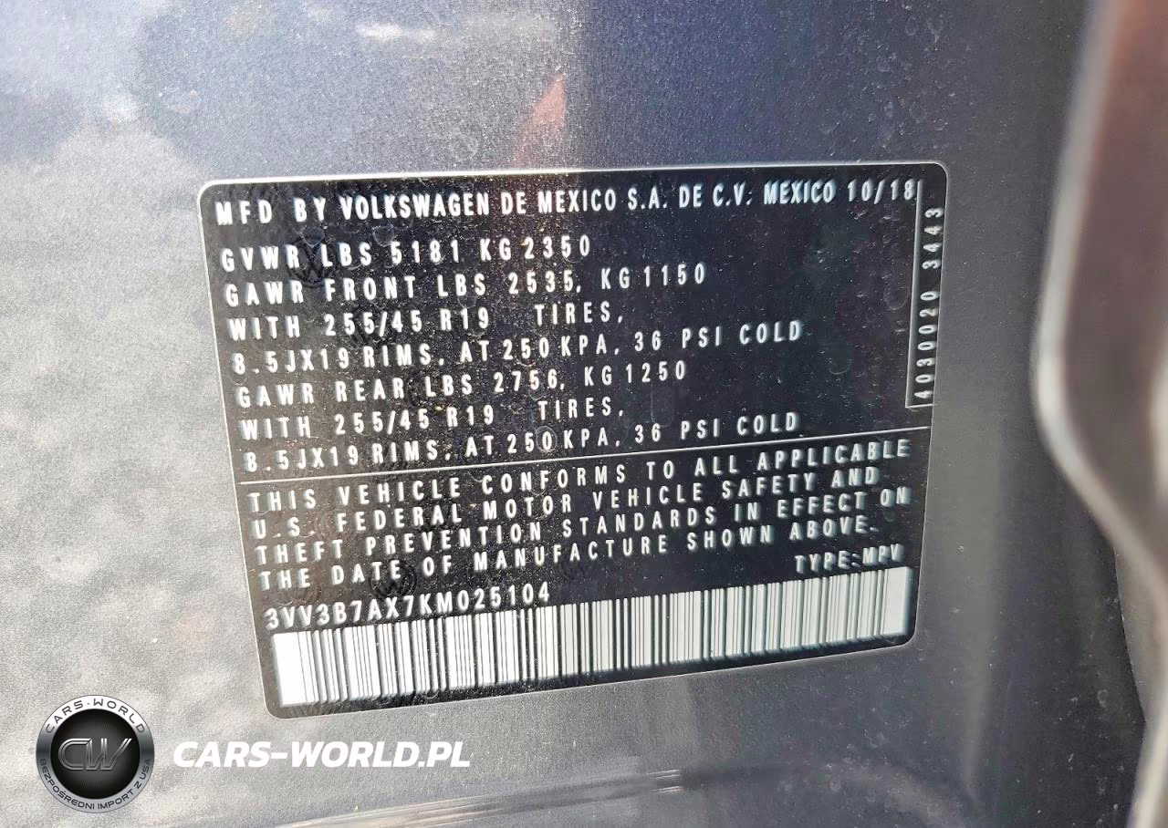 2019 Volkswagen Tiguan Se-Sel-Sel R-Line Jet-Black-Se VIN:3VV3B7AX7KM025104 - 13