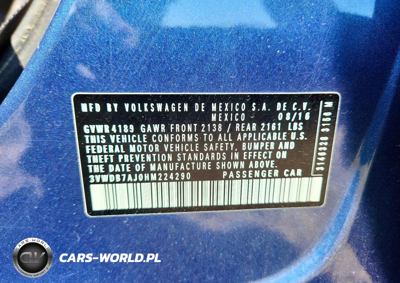2017 Volkswagen Jetta Se VIN:3VWDB7AJ0HM224290 - 12