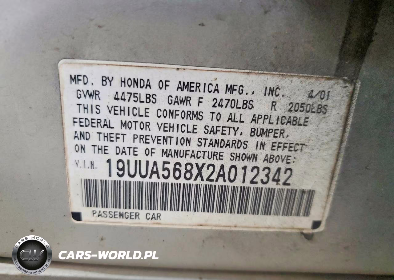 2002 Acura 3.2Tl Type-S VIN:19UUA568X2A012342 - 12
