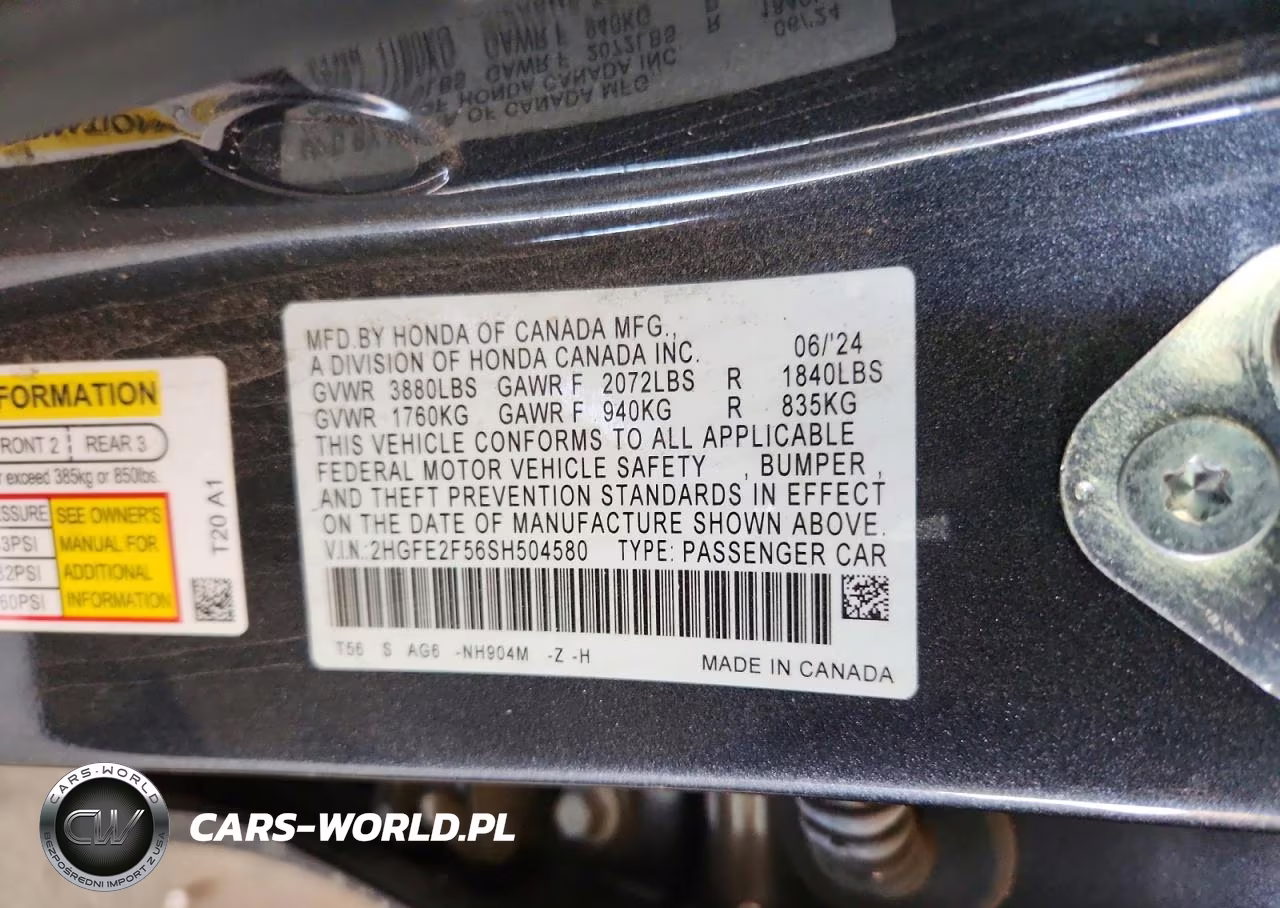 2025 Honda Civic Sport VIN:2HGFE2F56SH504580 - 13