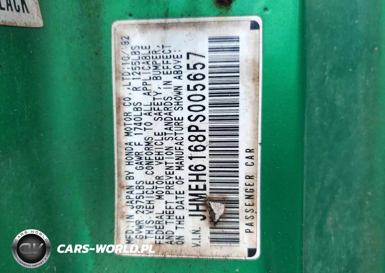1993 Honda Civic Del Sol Si VIN:JHMEH6168PS005657 - 12
