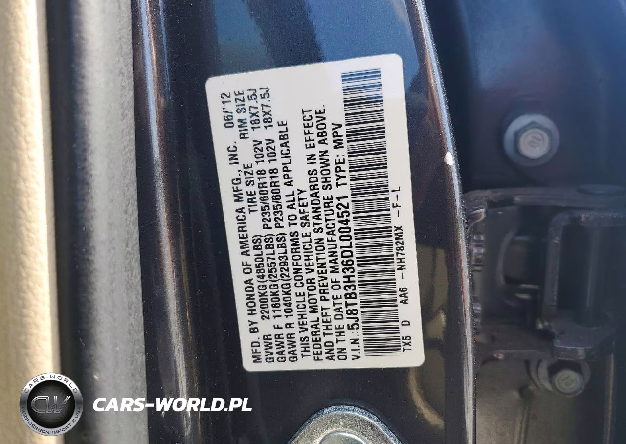 2013 Acura Rdx VIN:5J8TB3H36DL004521 - 13