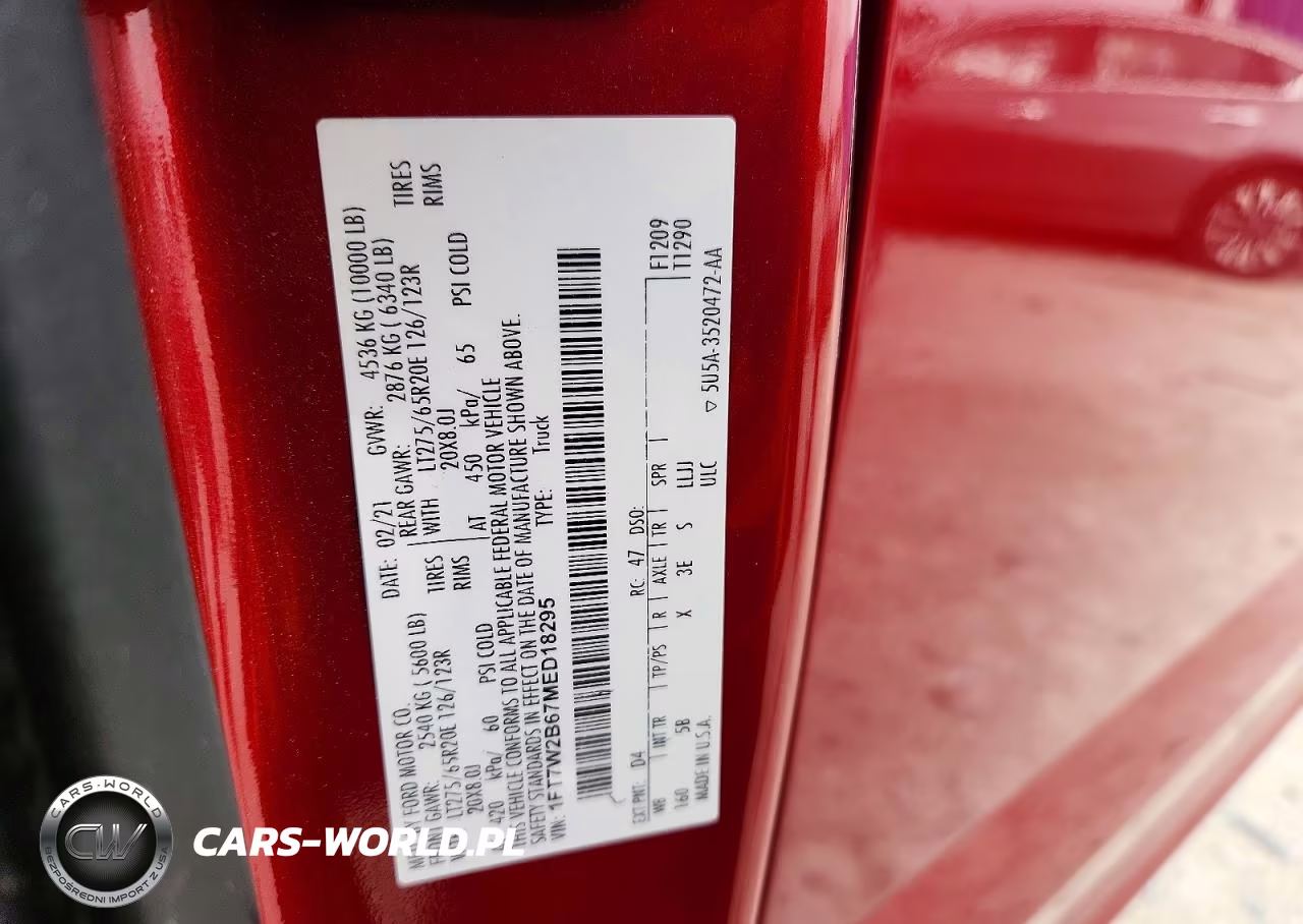 2021 Ford F250 Super Duty VIN:1FT7W2B67MED18295 - 12