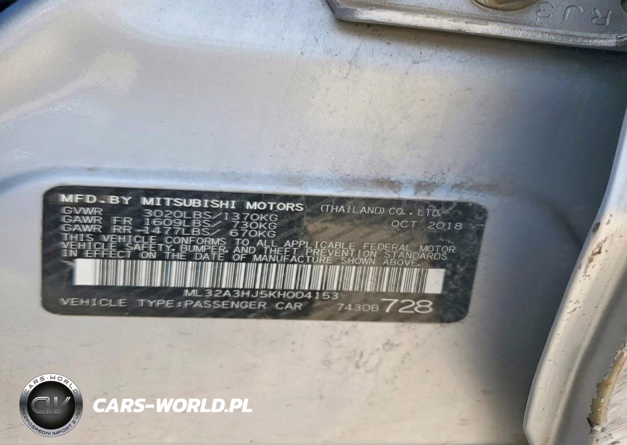 2019 Mitsubishi Mirage Es VIN:ML32A3HJ5KH004153 - 12
