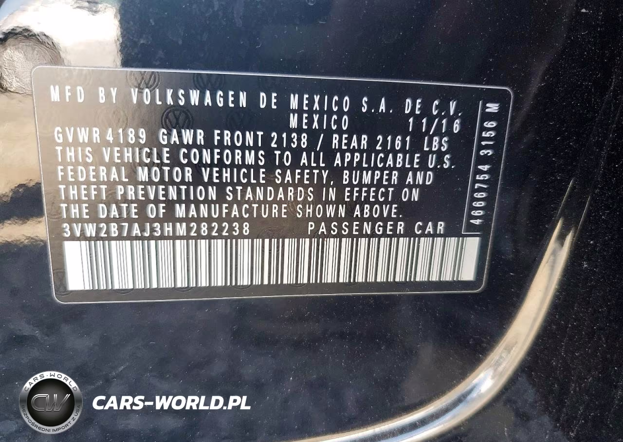 2017 Volkswagen Jetta S VIN:3VW2B7AJ3HM282238 - 12