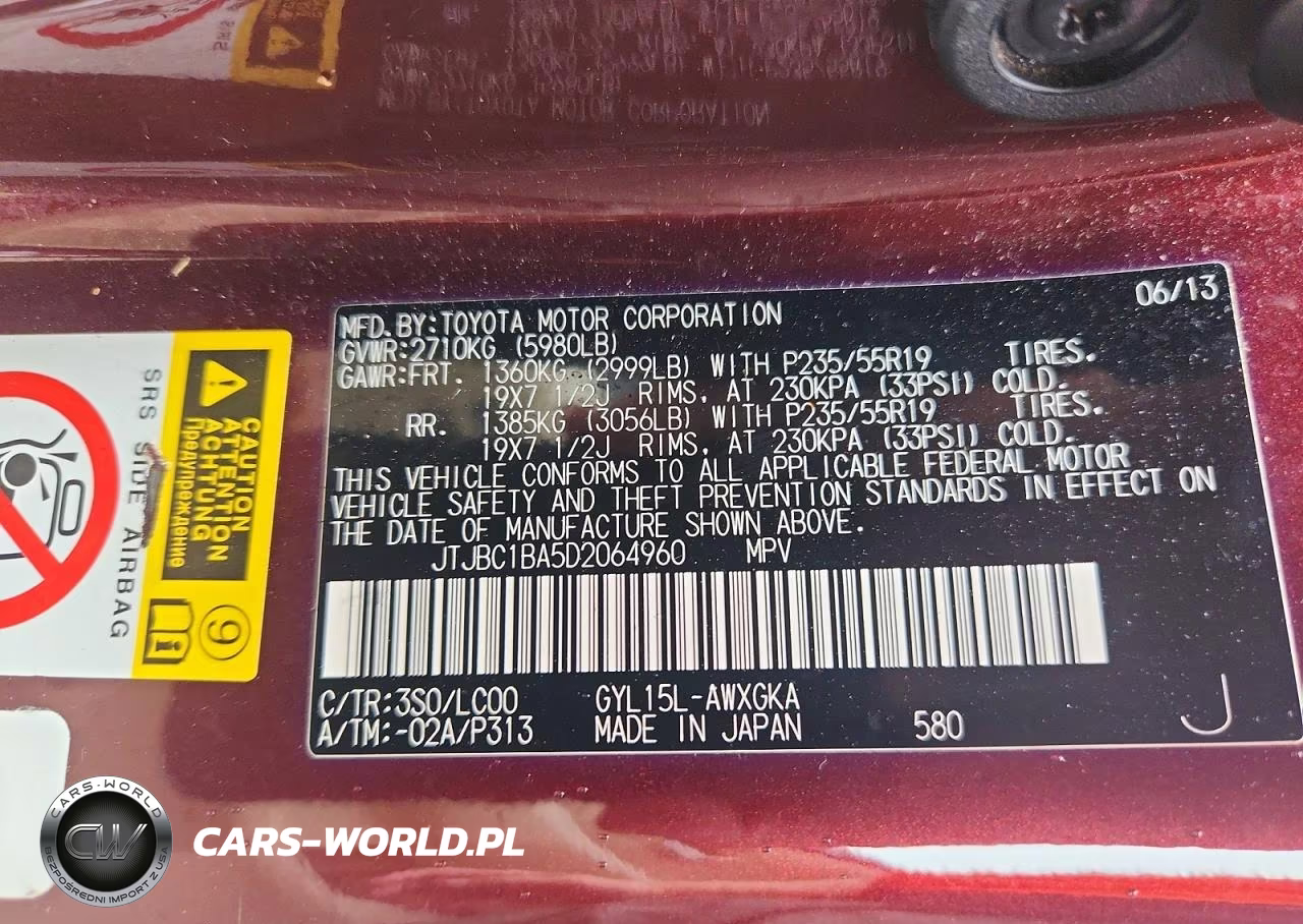2013 Lexus Rx 450H VIN:JTJBC1BA5D2064960 - 13
