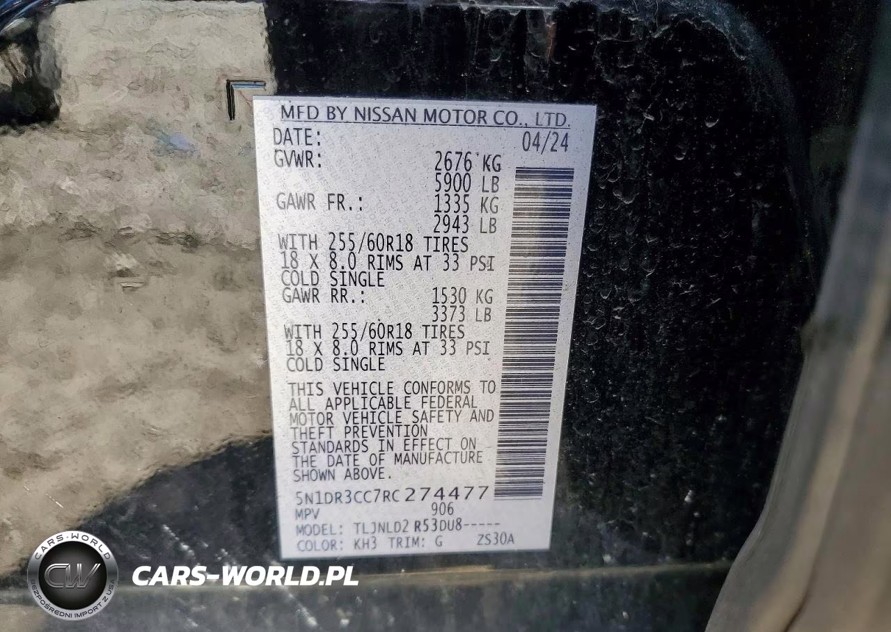 2024 Nissan Pathfinder Sl VIN:5N1DR3CC7RC274477 - 13