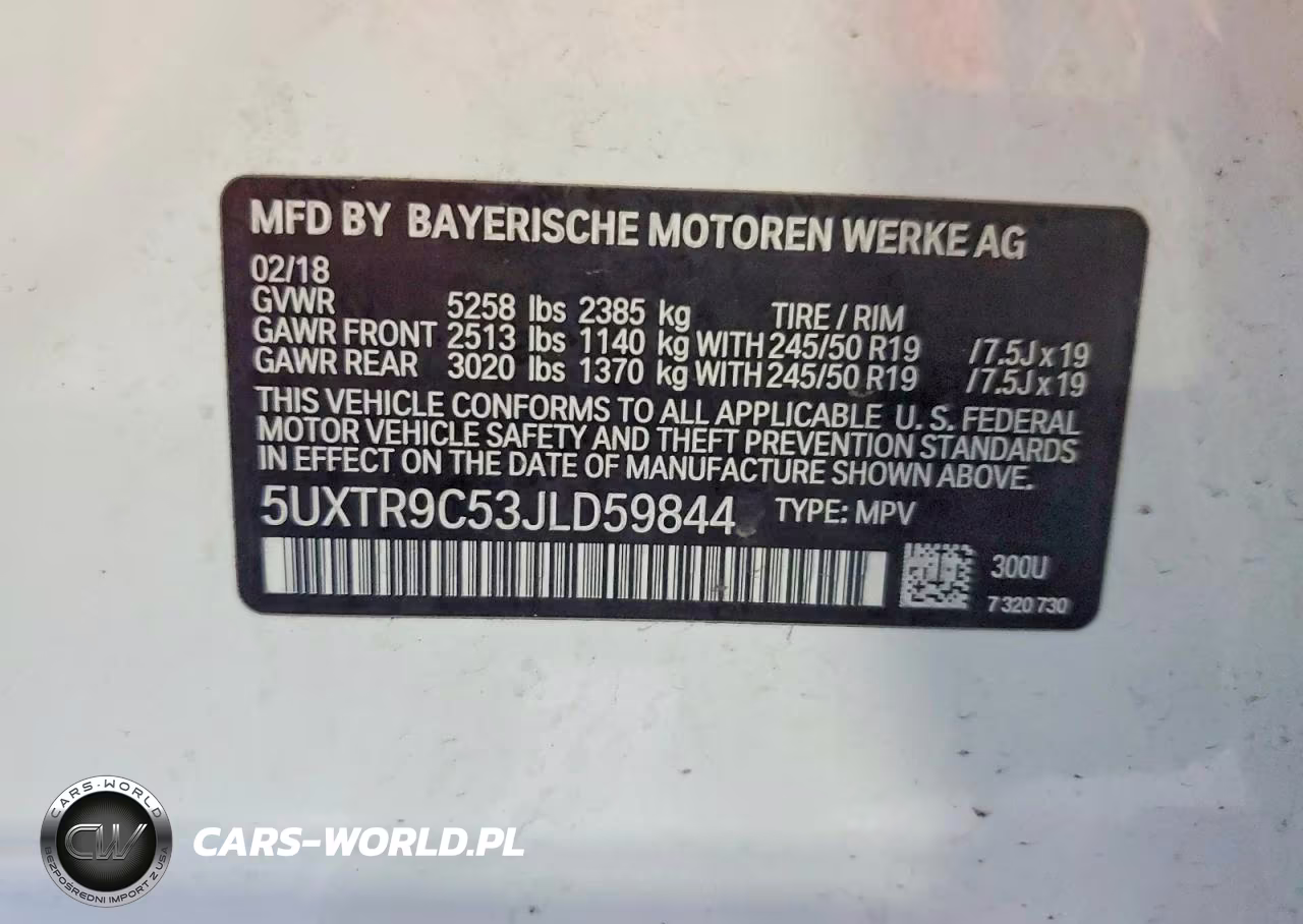 2018 BMW X3 xDrive30I VIN:5UXTR9C53JLD59844 - 12