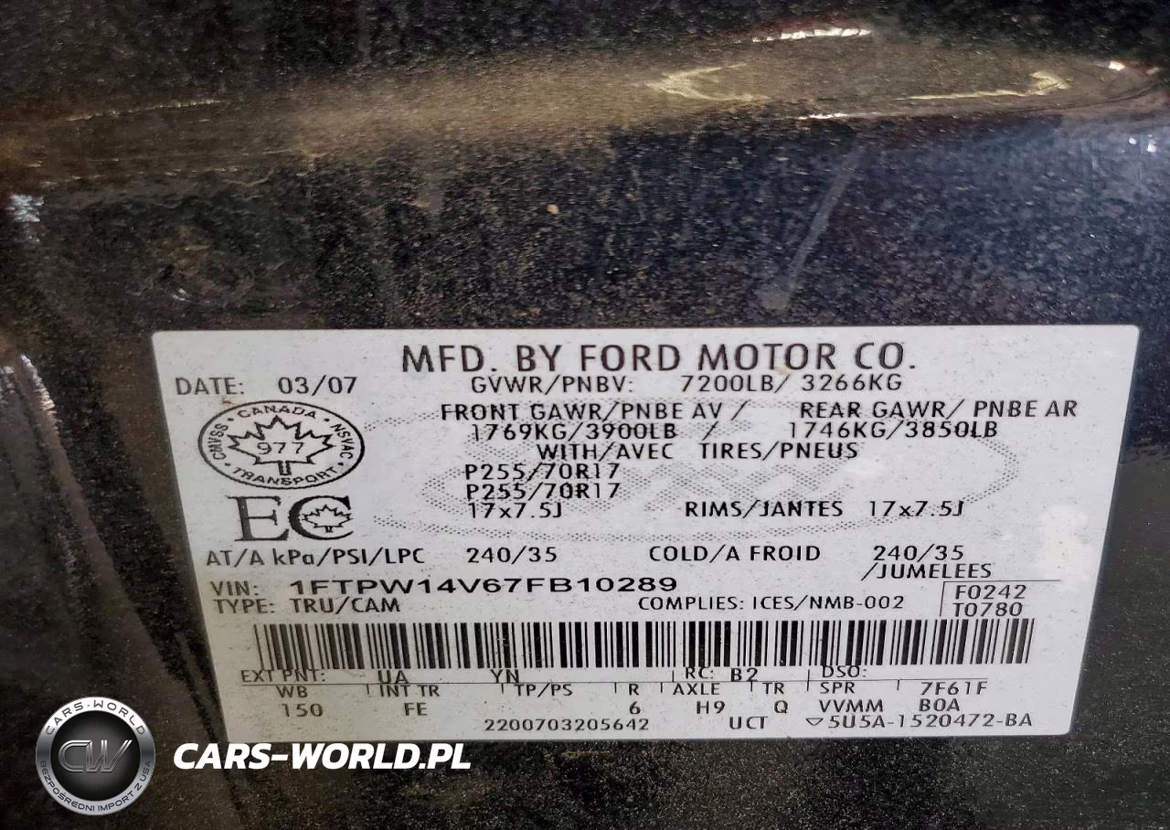 2007 Ford F150 Supercrew VIN:1FTPW14V67FB10289 - 12