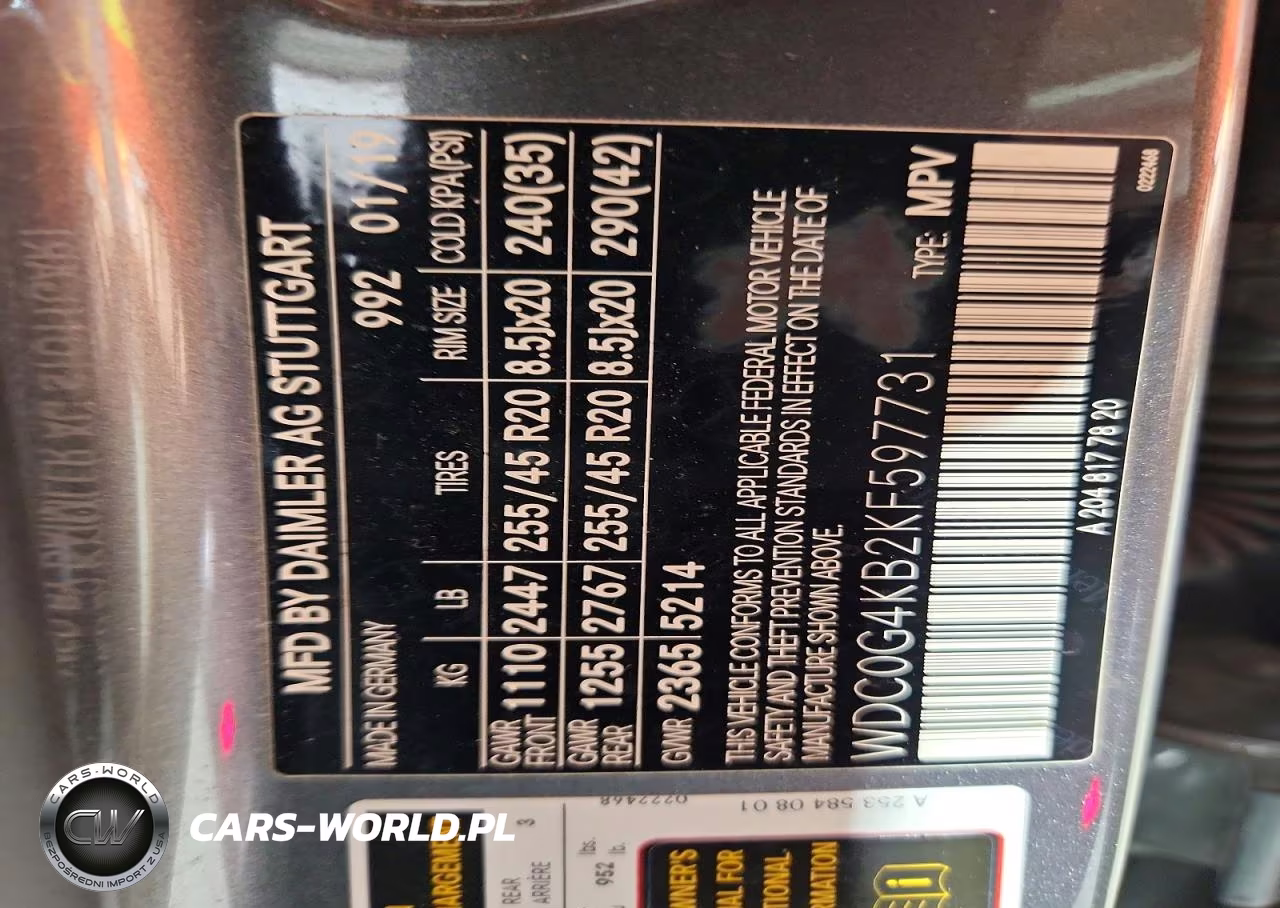 2019 Mercedes-Benz Glc 300 4Matic VIN:WDC0G4KB2KF597731 - 13