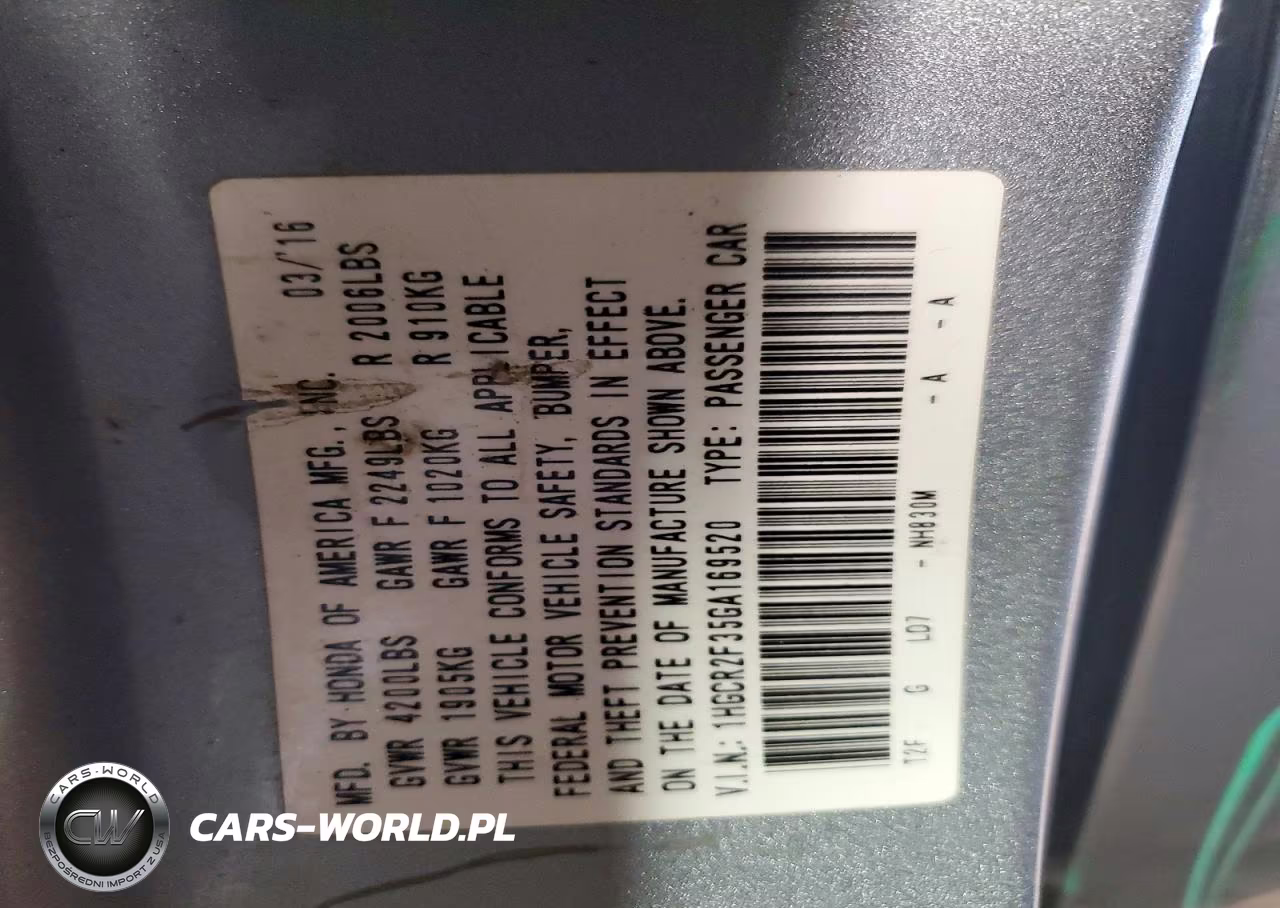 2016 Honda Accord Lx VIN:1HGCR2F35GA169520 - 12