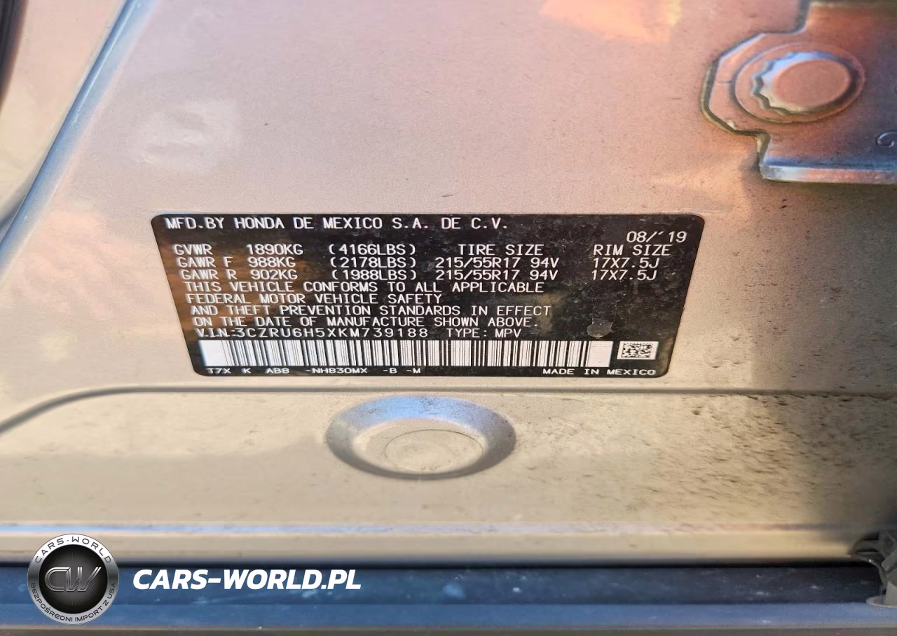 2019 Honda Hr-V Ex VIN:3CZRU6H5XKM739188 - 12