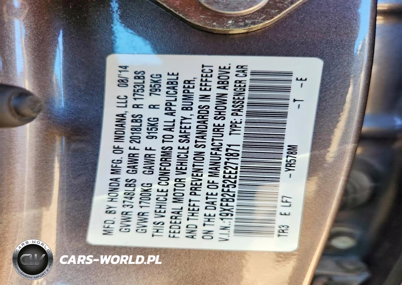 2014 Honda Civic Lx VIN:19XFB2F52EE271871 - 12