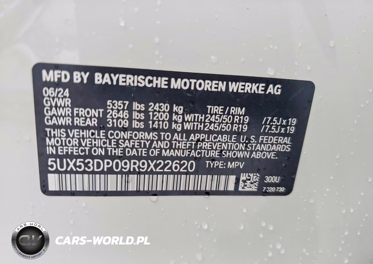2024 BMW X3 xDrive30I VIN:5UX53DP09R9X22620 - 13