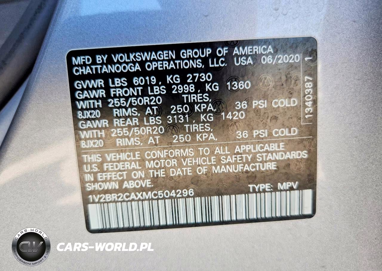 2021 Volkswagen Atlas VIN:1V2BR2CAXMC504296 - 14