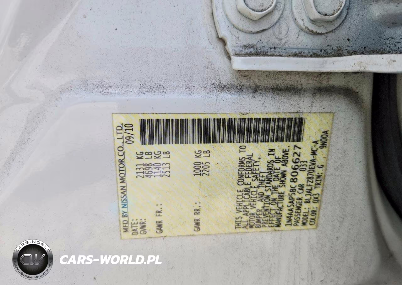 2011 Nissan Maxima 3.5 S VIN:1N4AA5AP5BC806627 - 12