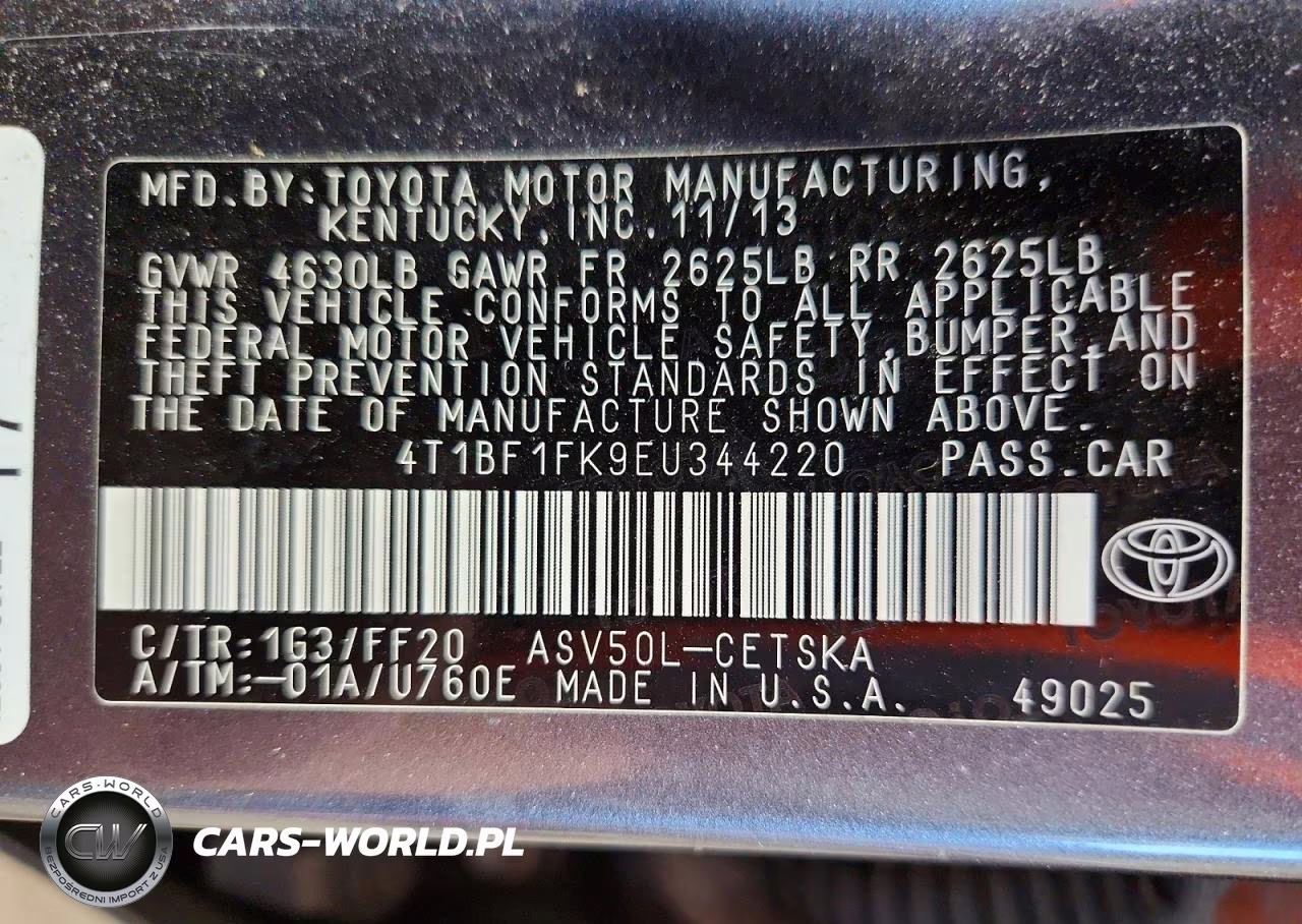 2014 Toyota Camry Se VIN:4T1BF1FK9EU344220 - 13