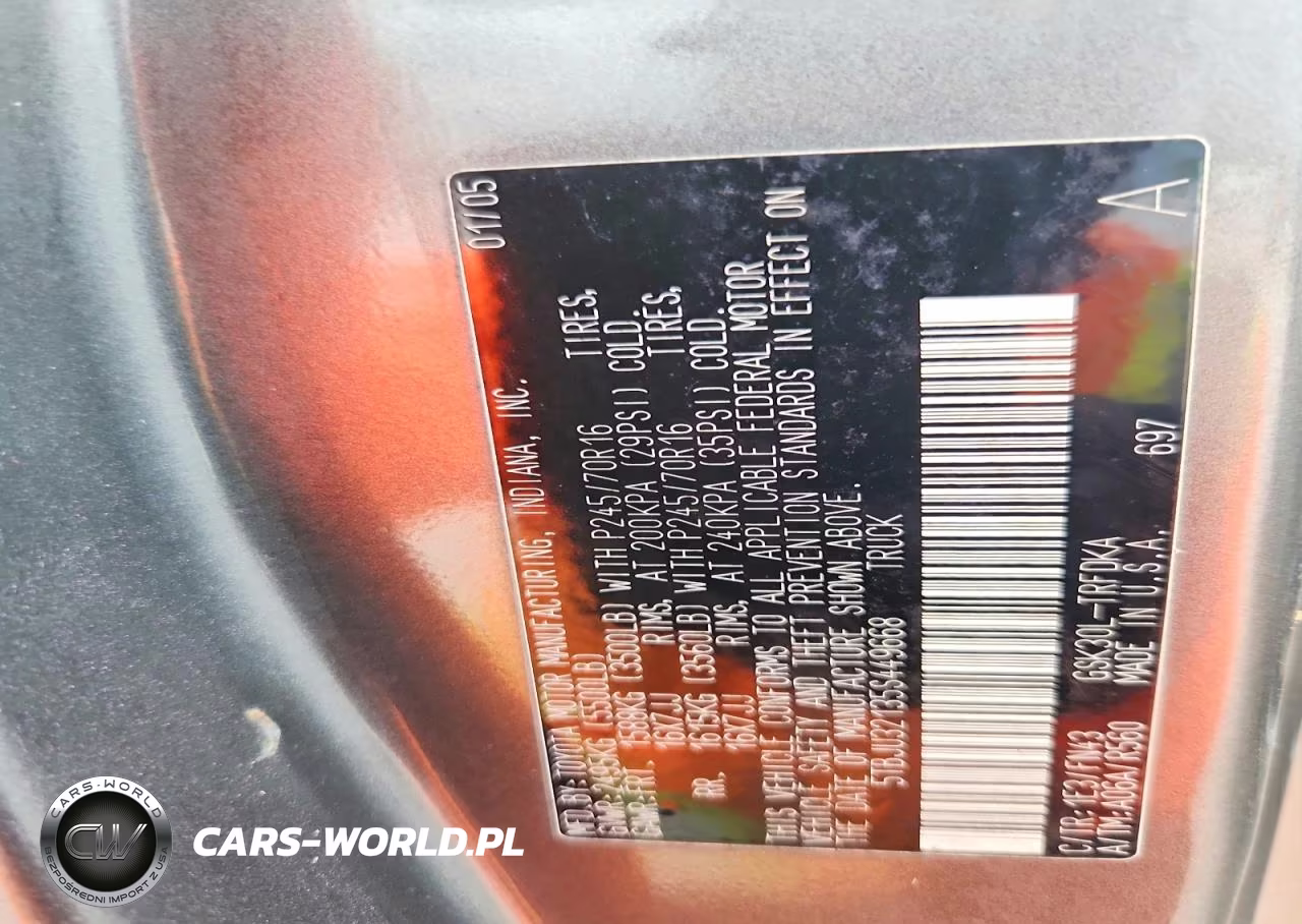 2005 Toyota Tundra Base VIN:5TBJU32135S449668 - 12
