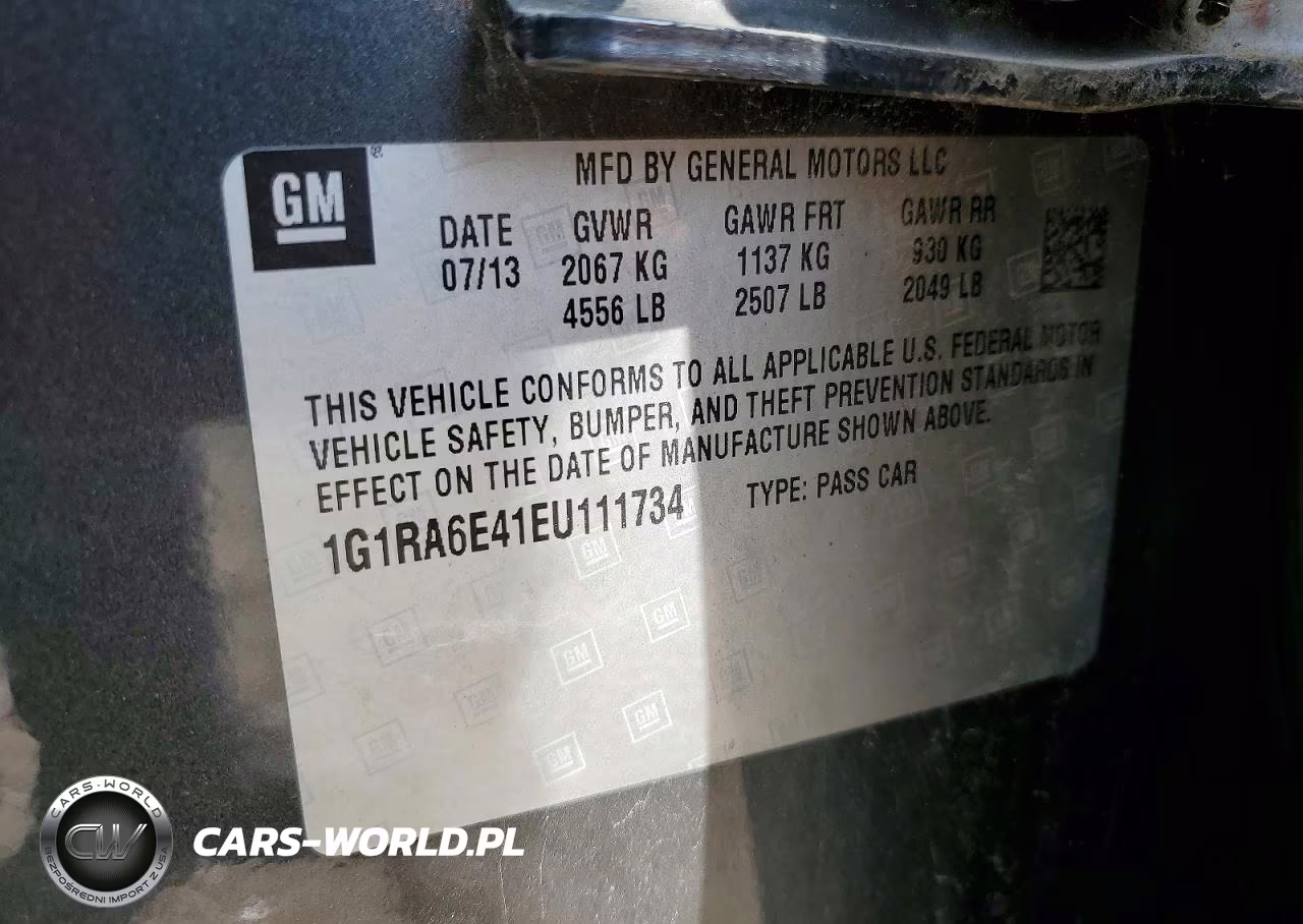 2014 Chevrolet Volt VIN:1G1RA6E41EU111734 - 12