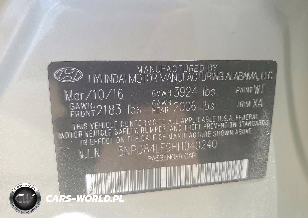 2017 Hyundai Elantra Se VIN:5NPD84LF9HH040240 - 12