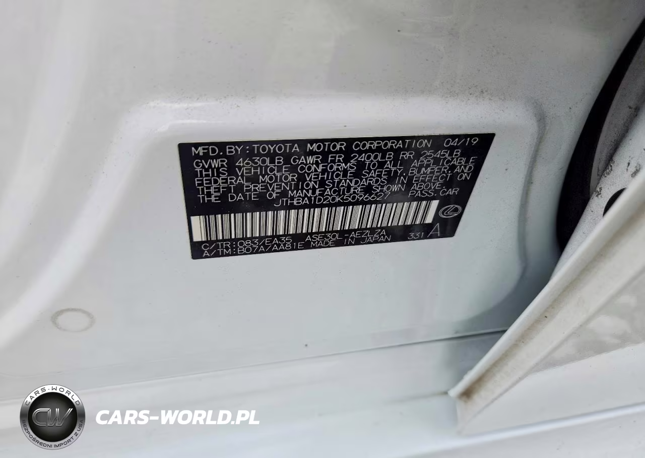 2019 Lexus Is 300 VIN:JTHBA1D20K5096627 - 12