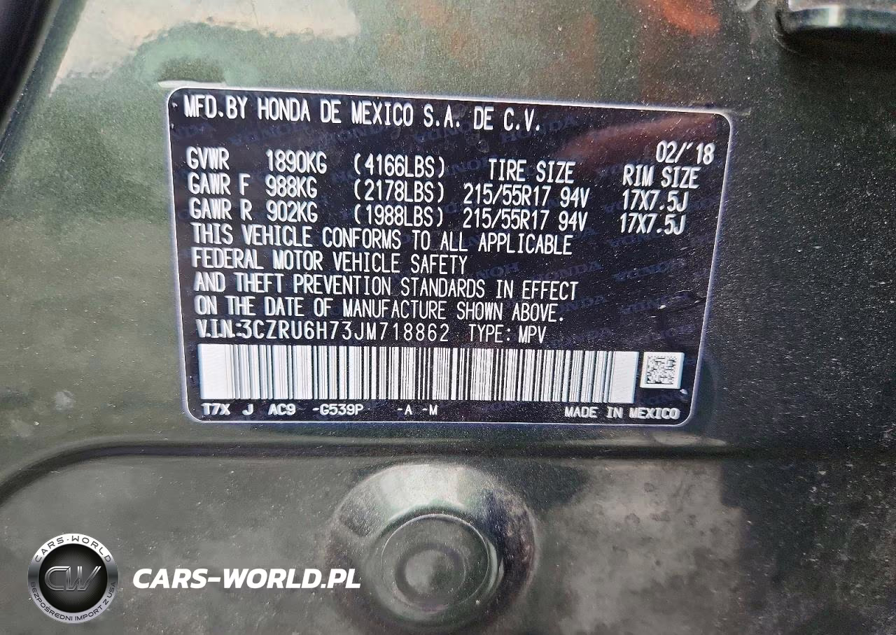 2018 Honda Hr-V Exl VIN:3CZRU6H73JM718862 - 14