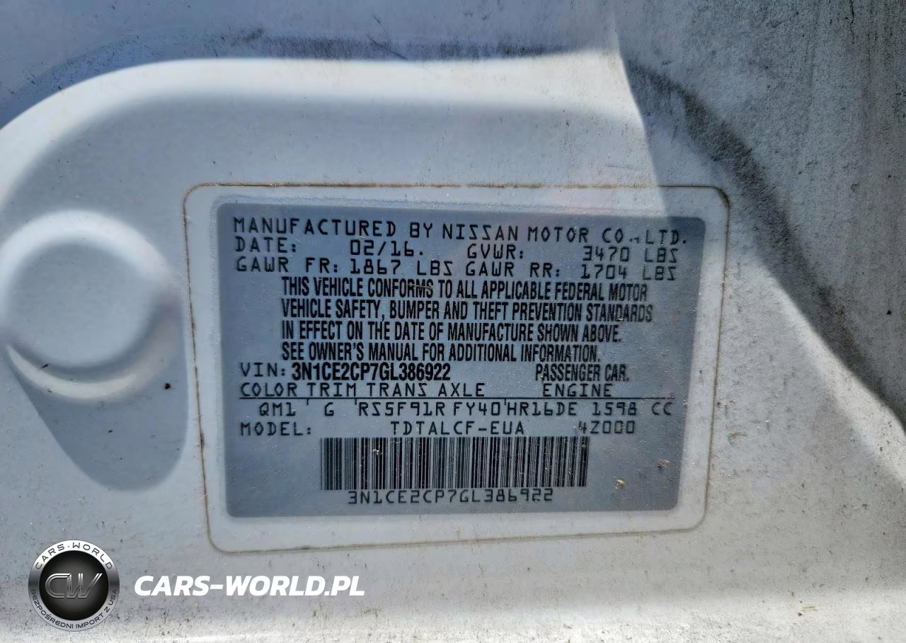 2016 Nissan Versa Note S VIN:3N1CE2CP7GL386922 - 12