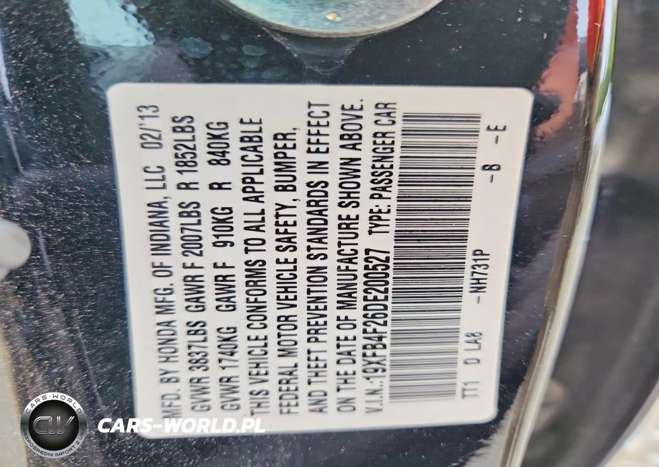 2013 Honda Civic Hybrid VIN:19XFB4F26DE200527 - 12
