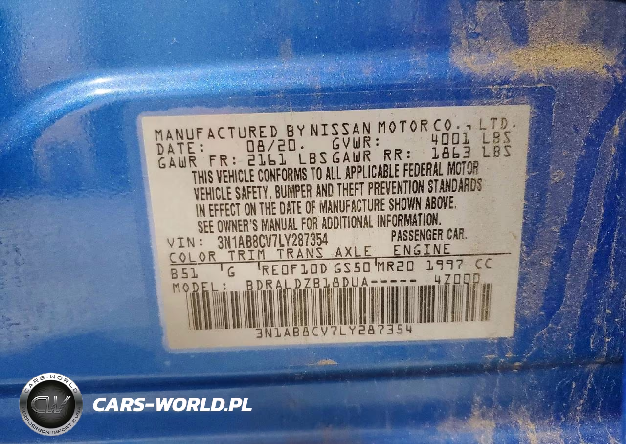 2020 Nissan Sentra Sv VIN:3N1AB8CV7LY287354 - 12