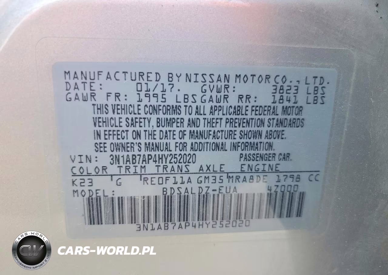 2017 Nissan Sentra S VIN:3N1AB7AP4HY252020 - 13