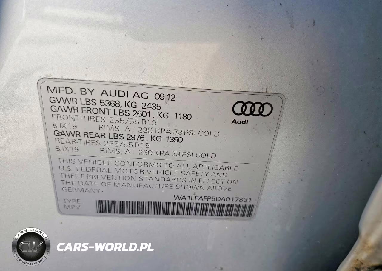 2013 Audi Q5 Premium Plus VIN:WA1LFAFP5DA017831 - 13