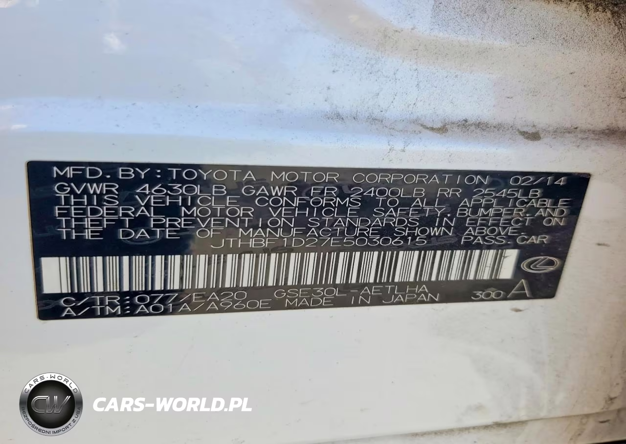 2014 Lexus Is 250 VIN:JTHBF1D27E5030615 - 13