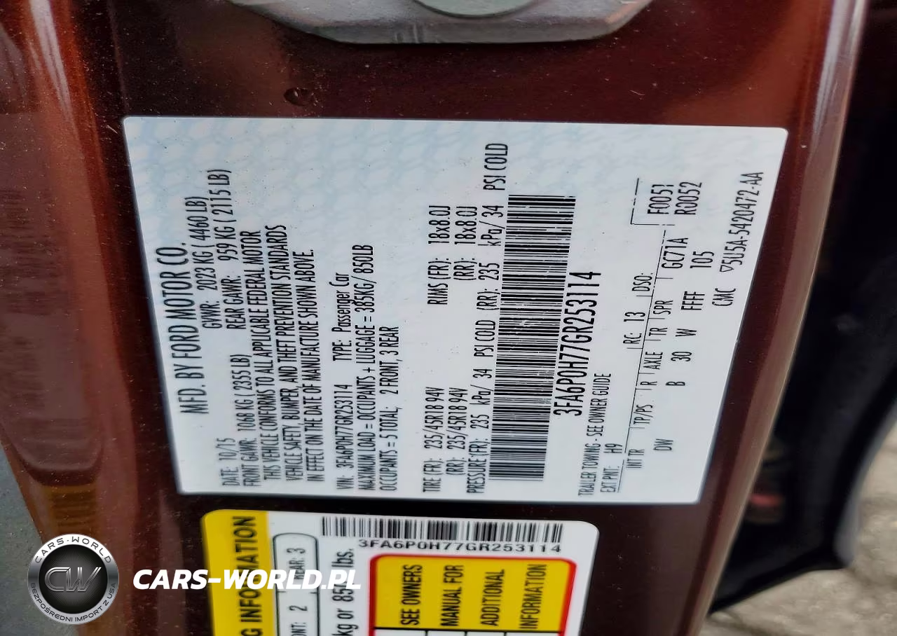 2016 Ford Fusion Se VIN:3FA6P0H77GR253114 - 12