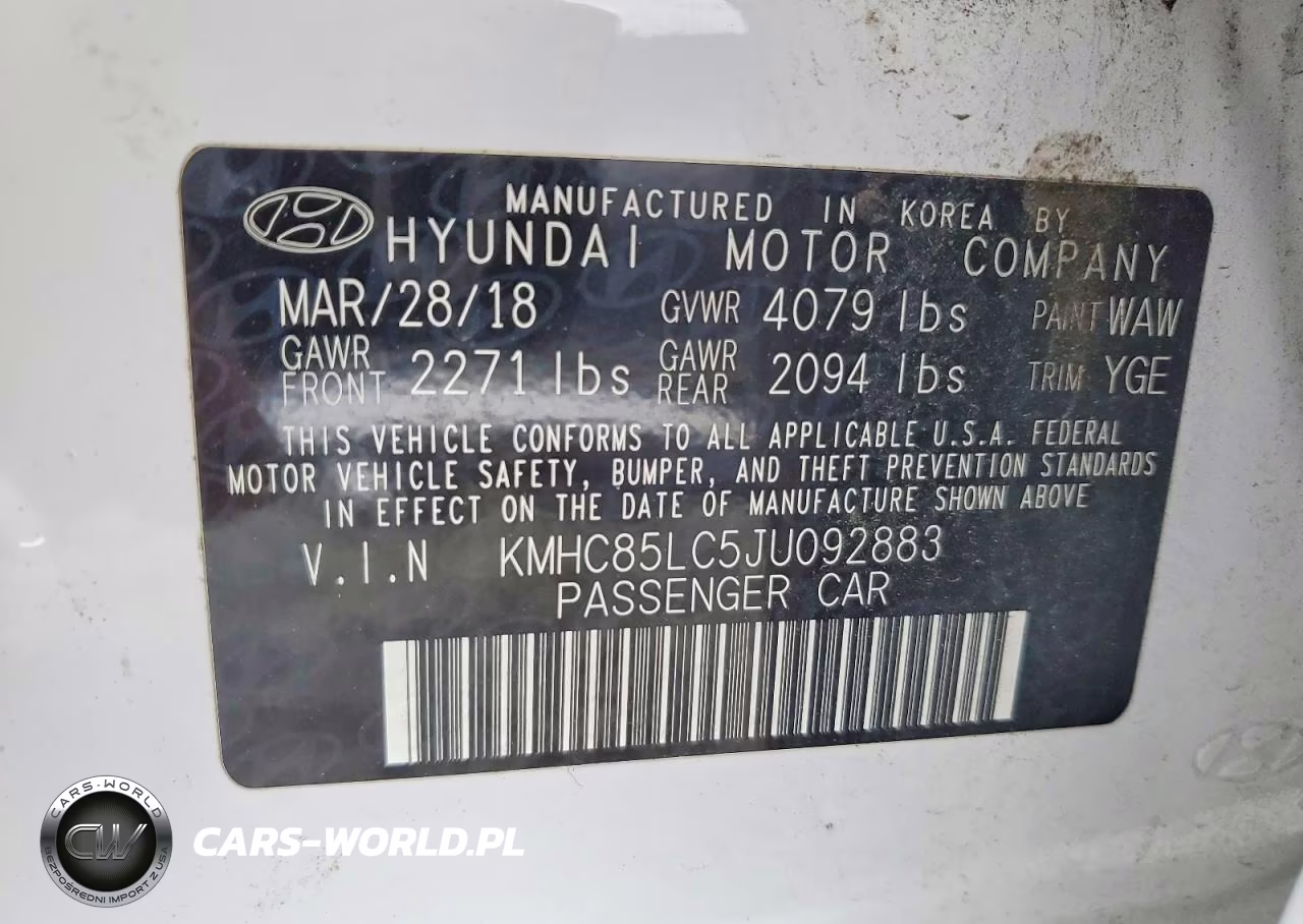 2018 Hyundai Ioniq Limited VIN:KMHC85LC5JU092883 - 14