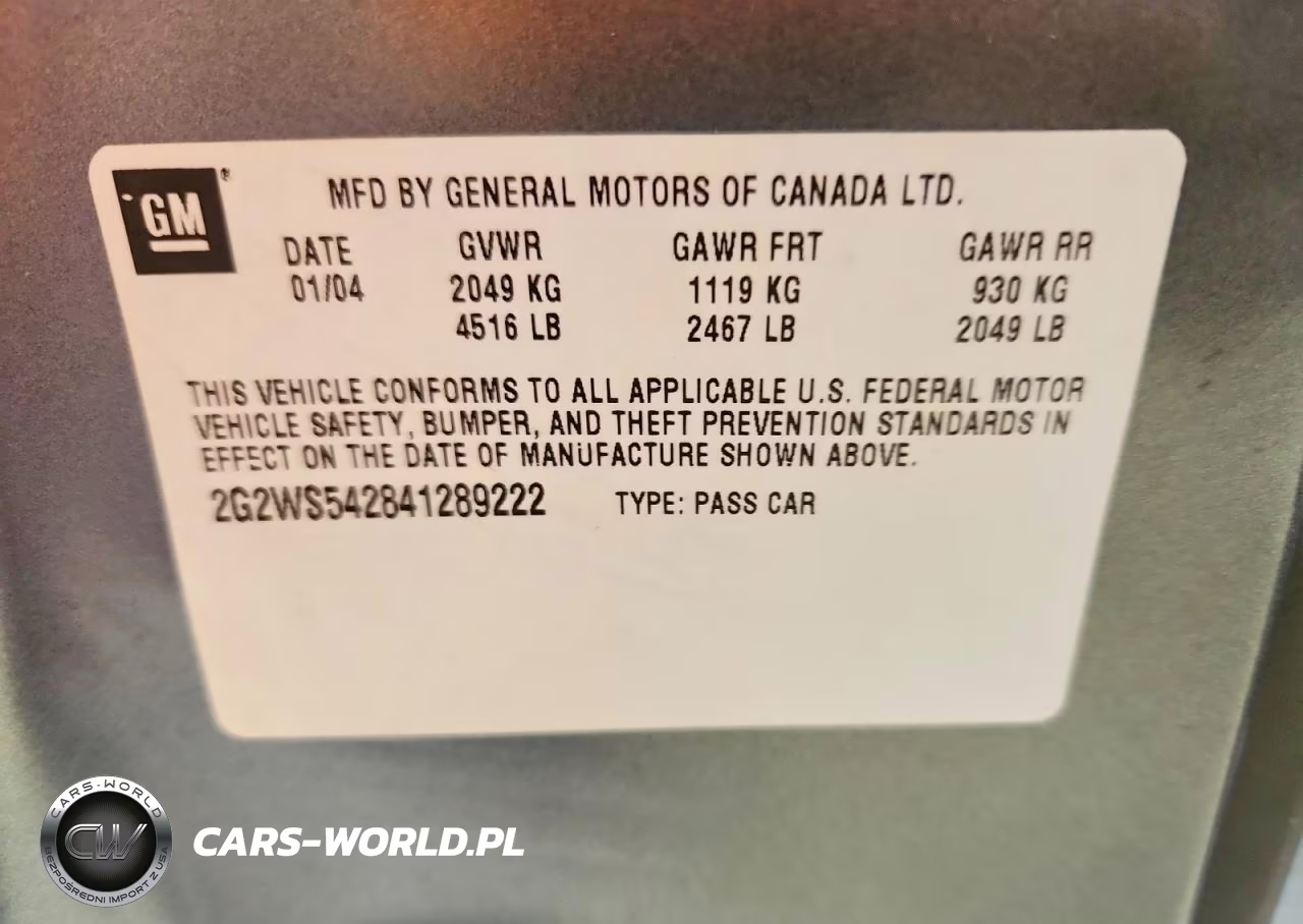 2004 Pontiac Grand Prix Gt2 VIN:2G2WS542841289222 - 12