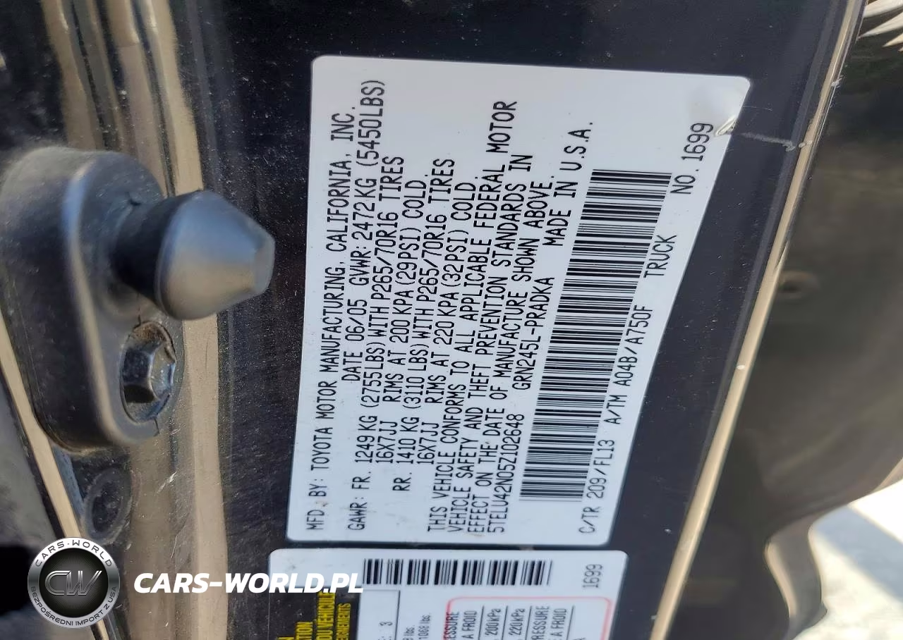2005 Toyota Tacoma Double Cab VIN:5TELU42N05Z102648 - 12