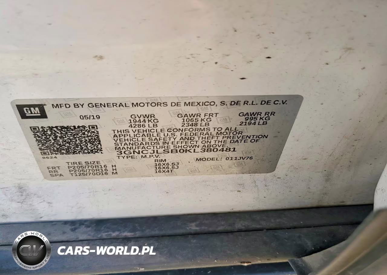 2019 Chevrolet Trax 1Lt VIN:3GNCJLSB0KL380481 - 13