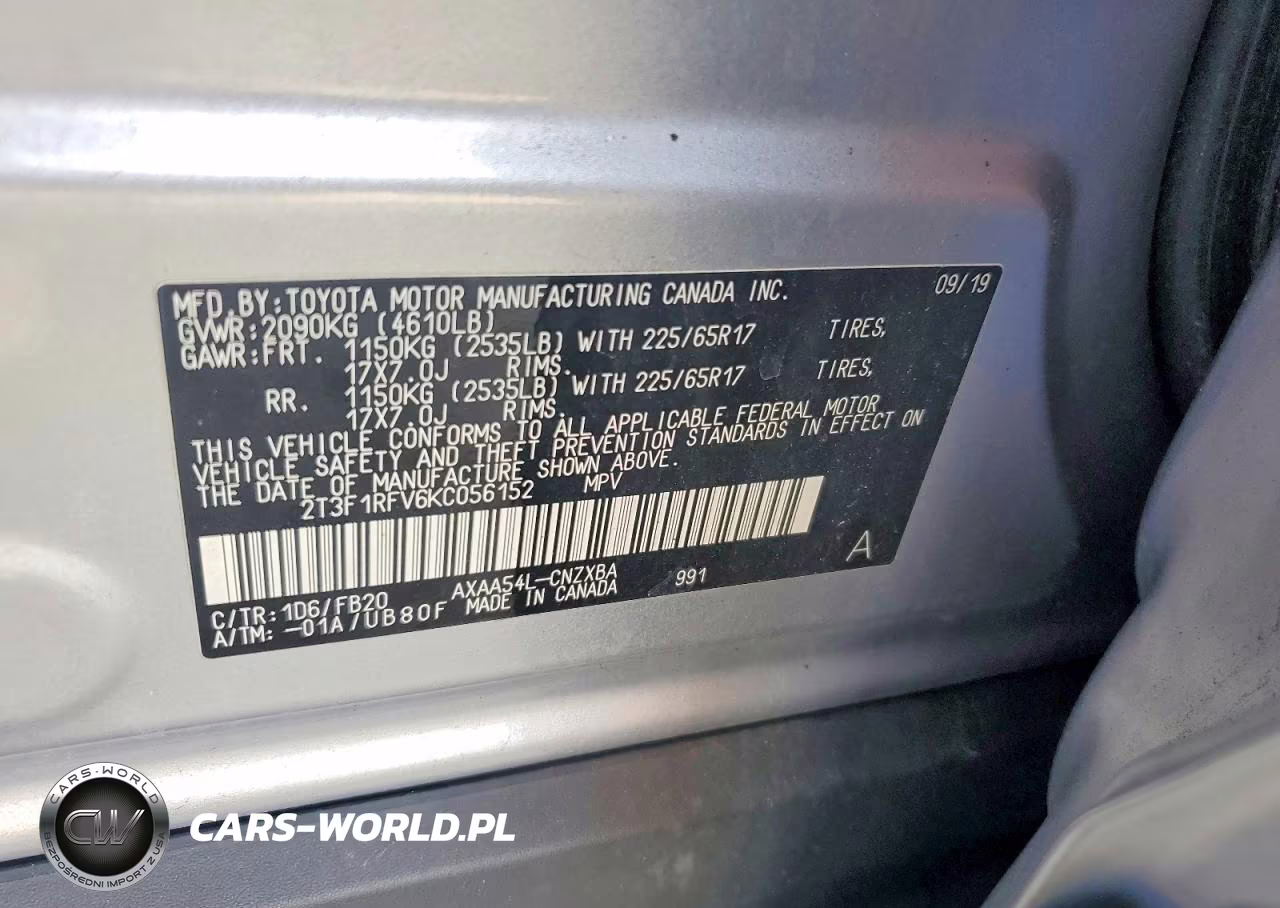 2019 Toyota Rav4 Le VIN:2T3F1RFV6KC056152 - 13