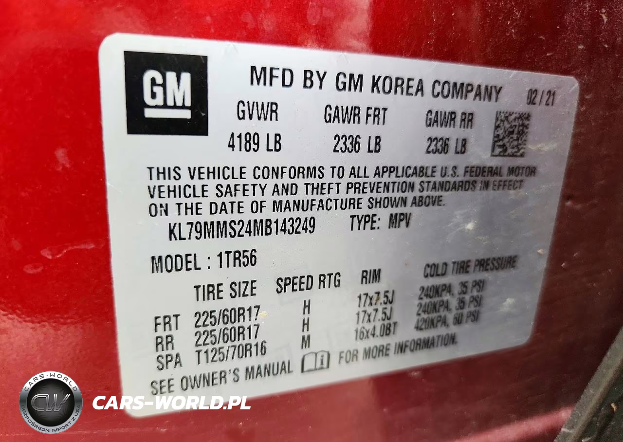 2021 Chevrolet Trailblazer Ls VIN:KL79MMS24MB143249 - 12