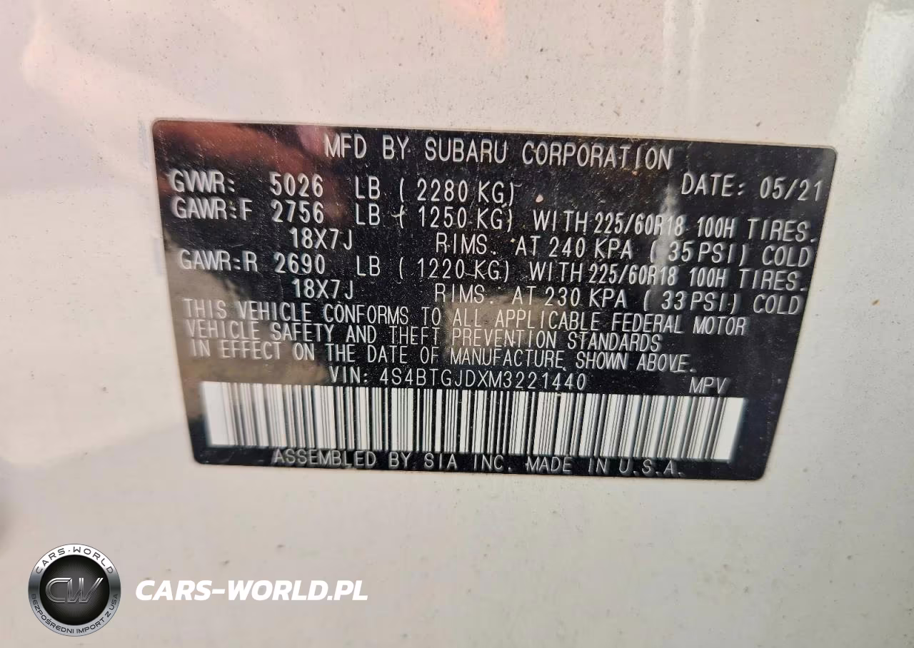 2021 Subaru Outback Onyx Edition Xt VIN:4S4BTGJDXM3221440 - 12