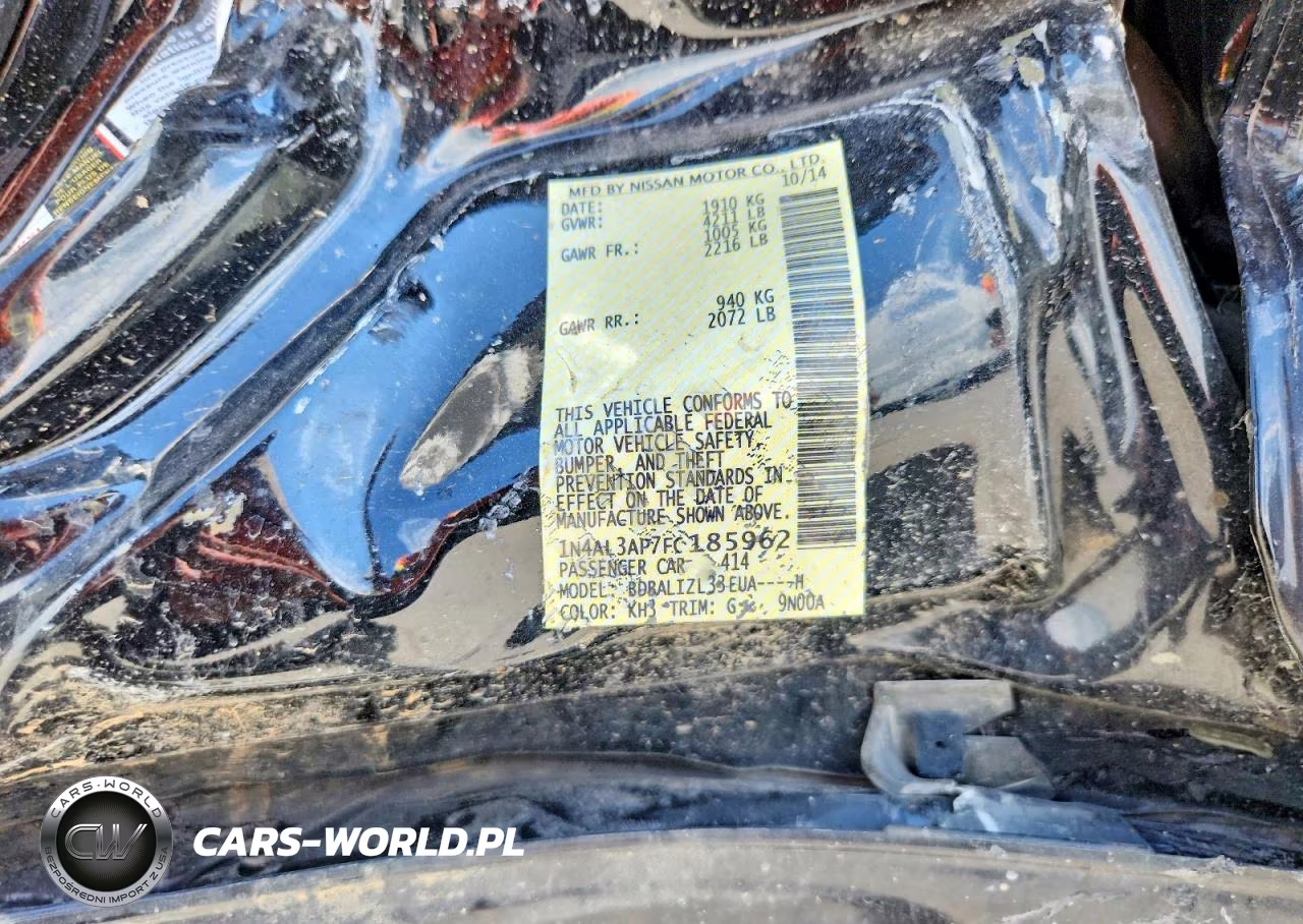2015 Nissan Altima VIN:1N4AL3AP7FC185962 - 12